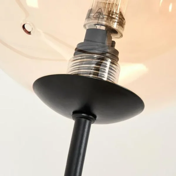 hofstein Lampadaire - Verre 15 cm Bernado Ambre, 3 lumières* Lampes En Verre