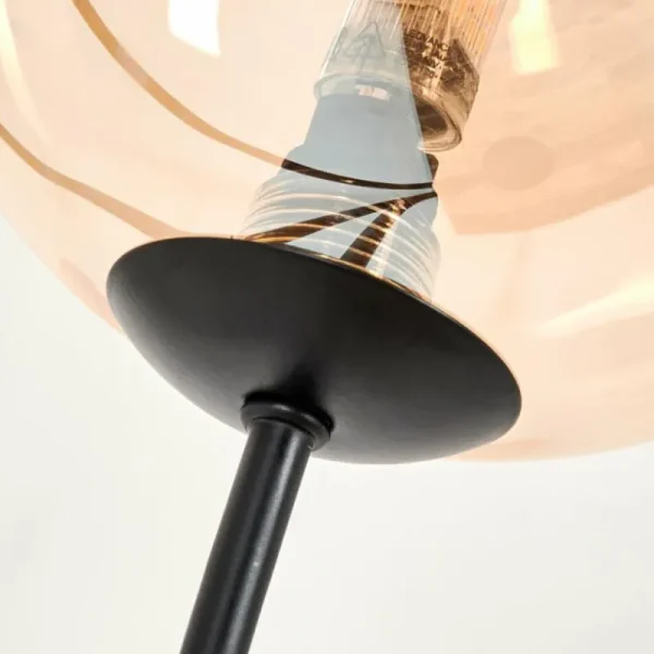 hofstein Lampadaire - Verre 15 cm Bernado Ambre, Clair, 3 lumières* Lampes En Verre