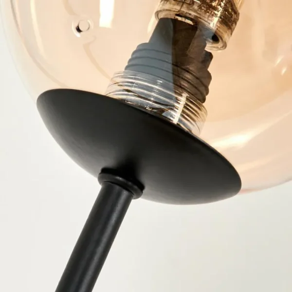 hofstein Lampadaire - Verre 10 cm Bernado Ambre, 6 lumières* Lampes En Verre
