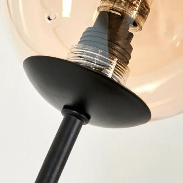 hofstein Lampadaire - Verre 10 cm Bernado Ambre, 3 lumières* Lampes En Verre