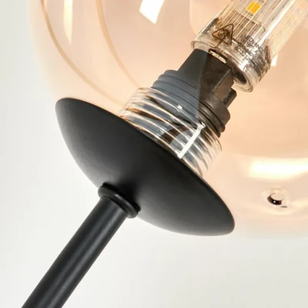 hofstein Lampadaire - Verre 12 cm Bernado Ambre, 3 lumières* Lampes En Verre