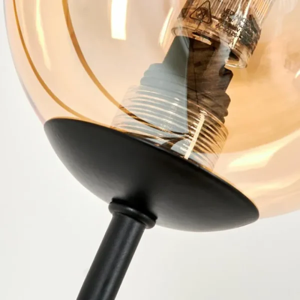hofstein Lampadaire - Verre 10 cm Bernado Ambre, Clair, 5 lumières* Lampes En Verre