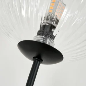 hofstein Lampadaire - Verre 15 cm Bernado Clair, 3 lumières* Lampes Modernes