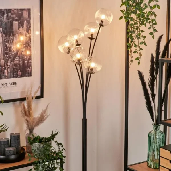 hofstein Lampadaire - Verre 12 cm Bernado Clair, 6 lumières* Lampes Modernes