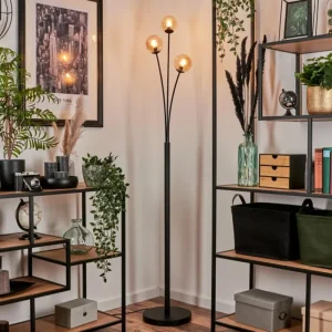 hofstein Lampadaire - Verre 10 cm Bernado Ambre, 3 lumières* Lampes En Verre