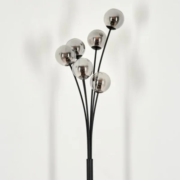 hofstein Lampadaire - Verre 10 cm Bernado Clair, Fumé, 6 lumières* Lampes Modernes