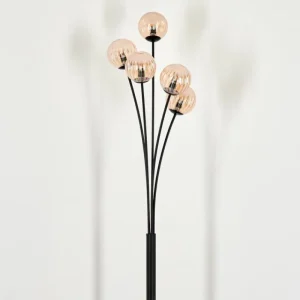 hofstein Lampadaire - Verre 10 cm Bernado Ambre, 5 lumières* Lampes Modernes