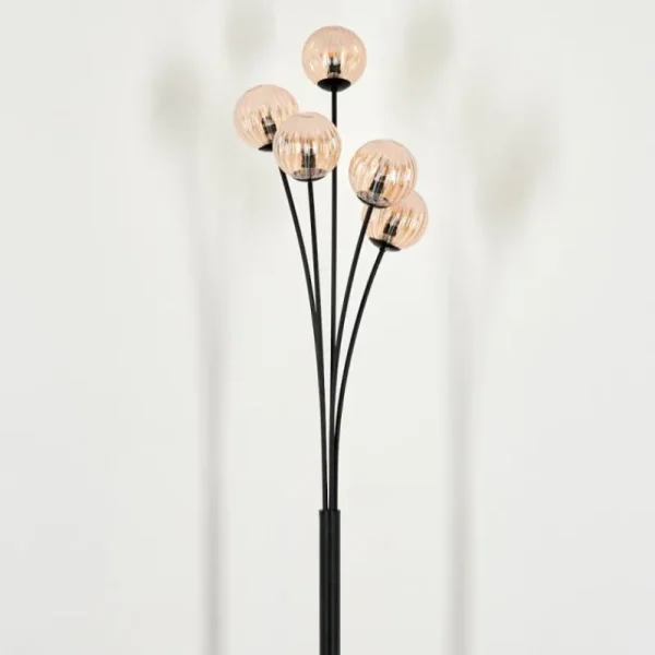 hofstein Lampadaire - Verre 10 cm Bernado Ambre, 5 lumières* Lampes Modernes