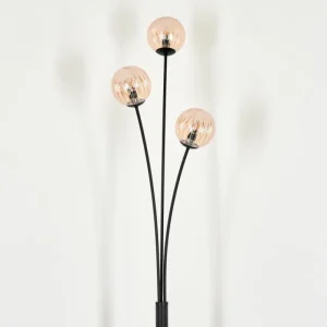 hofstein Lampadaire - Verre 10 cm Bernado Ambre, 3 lumières* Lampes Modernes