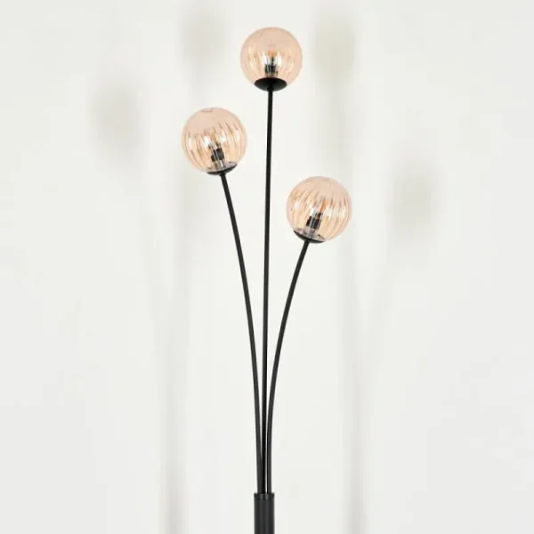 hofstein Lampadaire - Verre 10 cm Bernado Ambre, 3 lumières* Lampes Modernes