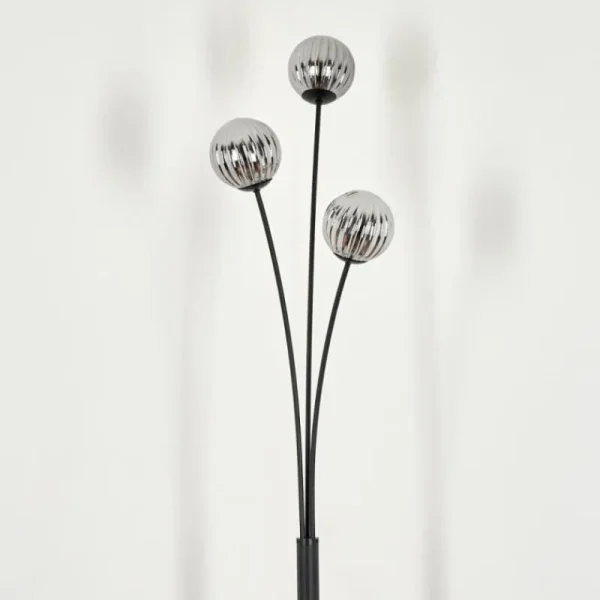 hofstein Lampadaire - Verre 10 cm Bernado Fumé, 3 lumières* Lampes Modernes