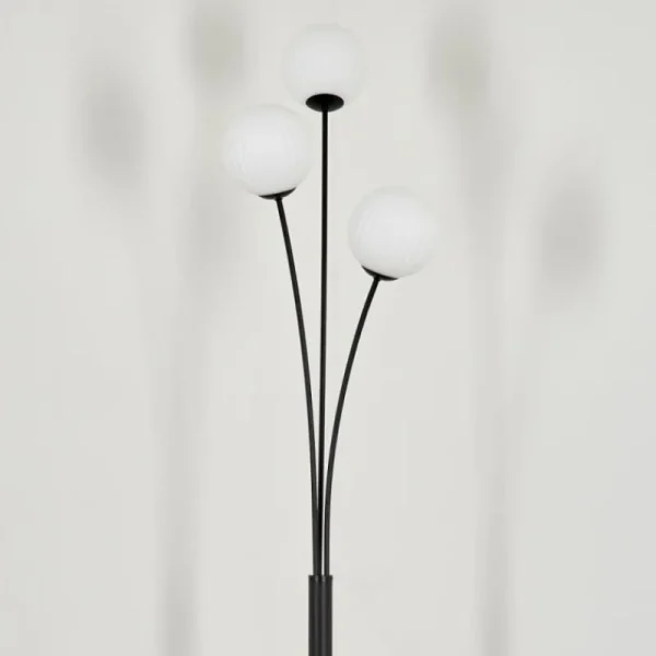 hofstein Lampadaire - Verre 12 cm Bernado Blanc, 3 lumières* Lampes Modernes