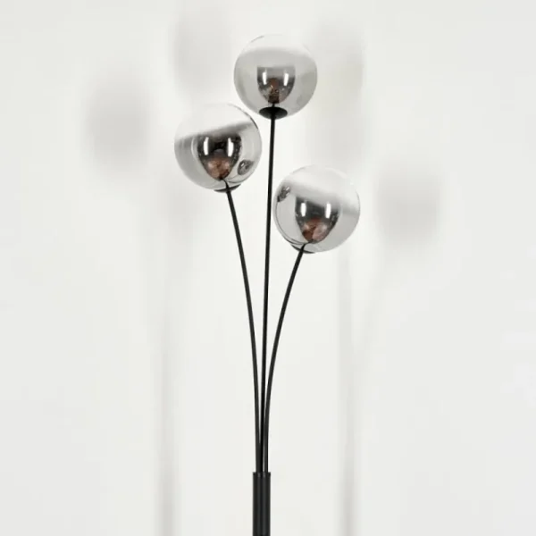 hofstein Lampadaire - Verre 15 cm Bernado Clair, Fumé, 3 lumières* Lampes Modernes