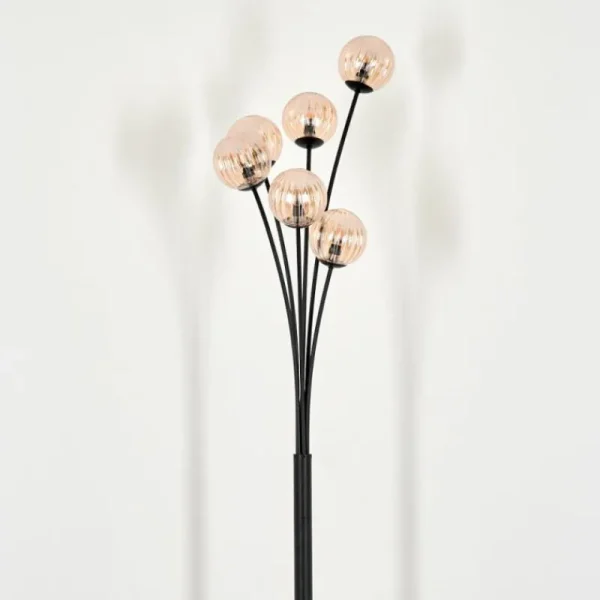 hofstein Lampadaire - Verre 10 cm Bernado Ambre, 6 lumières* Lampes Modernes