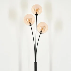 hofstein Lampadaire - Verre 15 cm Bernado Ambre, 3 lumières* Lampes En Verre