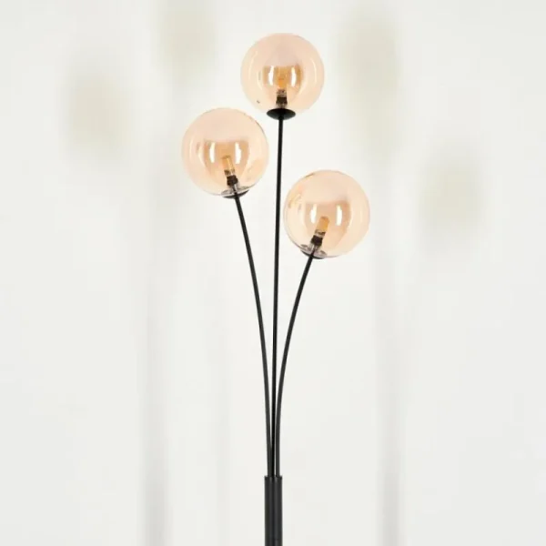 hofstein Lampadaire - Verre 15 cm Bernado Ambre, 3 lumières* Lampes En Verre