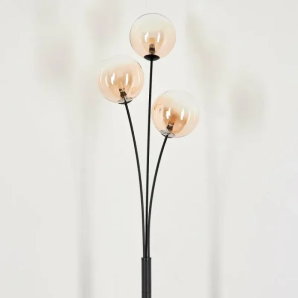 hofstein Lampadaire - Verre 15 cm Bernado Ambre, Clair, 3 lumières* Lampes En Verre