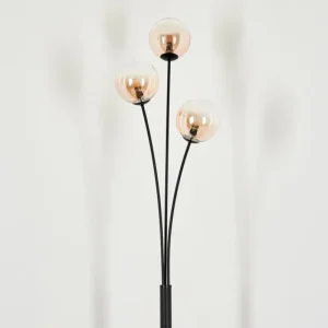 hofstein Lampadaire - Verre 12 cm Bernado Ambre, 3 lumières* Lampes En Verre