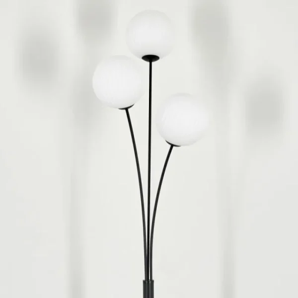 hofstein Lampadaire - Verre 15 cm Bernado Blanc, 3 lumières* Lampes Modernes