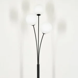 hofstein Lampadaire - Verre 15 cm Bernado Blanc, 3 lumières* Lampes En Verre