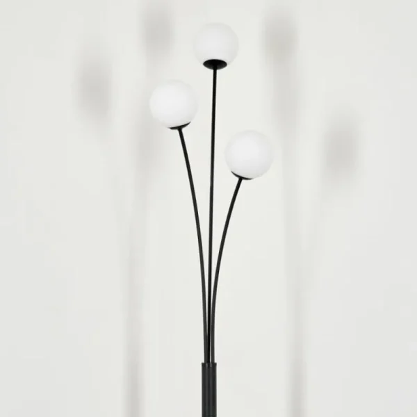 hofstein Lampadaire - Verre 10 cm Bernado Blanc, 3 lumières* Lampes En Verre