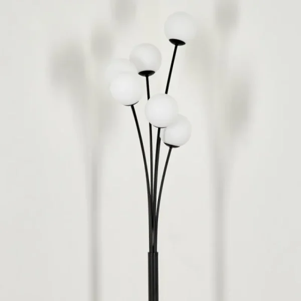 hofstein Lampadaire - Verre 10 cm Bernado Blanc, 6 lumières* Lampes En Verre