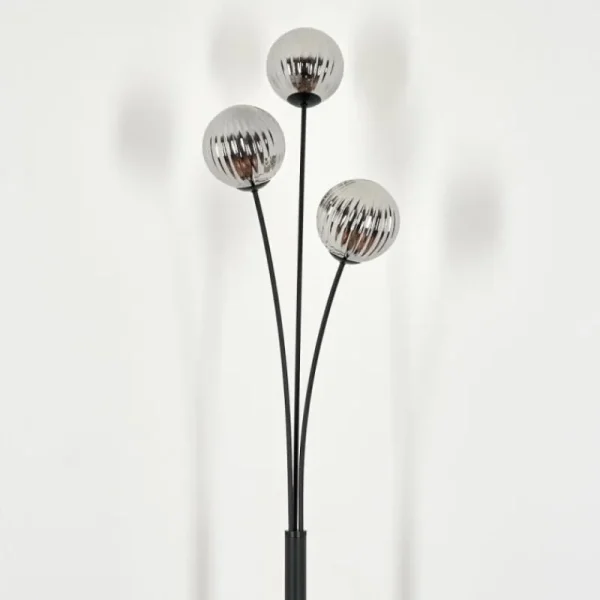 hofstein Lampadaire - Verre 12 cm Bernado Fumé, 3 lumières* Lampes Modernes