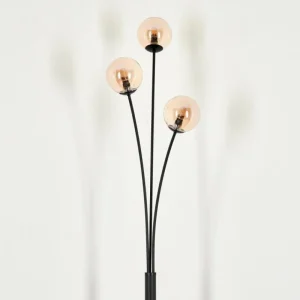 hofstein Lampadaire - Verre 10 cm Bernado Ambre, 3 lumières* Lampes En Verre