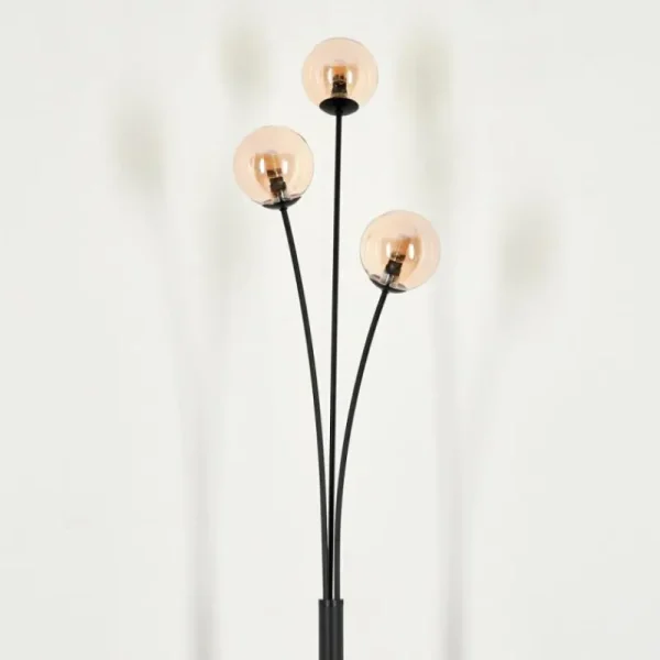 hofstein Lampadaire - Verre 10 cm Bernado Ambre, 3 lumières* Lampes En Verre