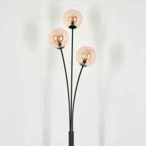 hofstein Lampadaire - Verre 12 cm Bernado Ambre, 3 lumières* Lampes En Verre