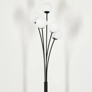hofstein Lampadaire - Verre 10 cm Bernado Blanc, 5 lumières* Lampes Modernes