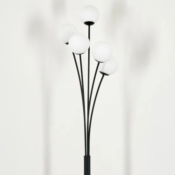 hofstein Lampadaire - Verre 10 cm Bernado Blanc, 5 lumières* Lampes Modernes