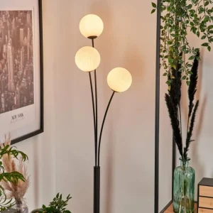 hofstein Lampadaire - Verre 12 cm Bernado Blanc, 3 lumières* Lampes Modernes