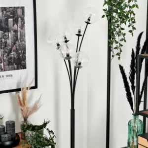 hofstein Lampadaire - Verre 12 cm Bernado Clair, 6 lumières* Lampes Modernes