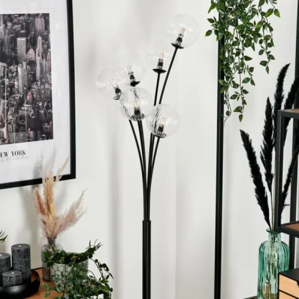 hofstein Lampadaire - Verre 12 cm Bernado Clair, 6 lumières* Lampes Modernes