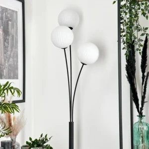 hofstein Lampadaire - Verre 15 cm Bernado Blanc, 3 lumières* Lampes Modernes