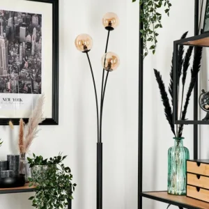 hofstein Lampadaire - Verre 10 cm Bernado Ambre, 3 lumières* Lampes En Verre