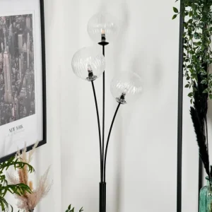 hofstein Lampadaire - Verre 15 cm Bernado Clair, 3 lumières* Lampes Modernes