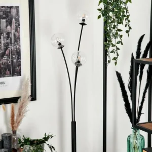 hofstein Lampadaire - Verre 10 cm Bernado Clair, 3 lumières* Lampes Modernes