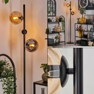 hofstein Lampadaire - Verre 15 cm Gastor Ambre, Clair, Fumé, 3 lumières* Lampes Modernes