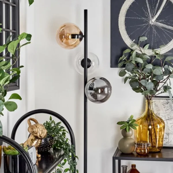 hofstein Lampadaire - Verre 15 cm Gastor Ambre, Clair, Fumé, 3 lumières* Lampes Modernes