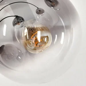 hofstein Lampadaire - Verre 15 cm Gastor Clair, Fumé, 5 lumières* Lampes Modernes