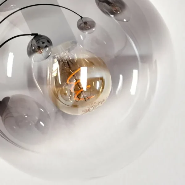 hofstein Lampadaire - Verre 15 cm Gastor Clair, Fumé, 5 lumières* Lampes Modernes