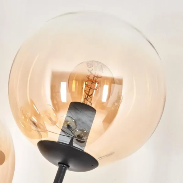 hofstein Lampadaire - Verre 15 cm Gastor Ambre, Clair, 5 lumières* Lampes En Verre