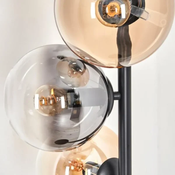 hofstein Lampadaire - Verre 15 cm Gastor Ambre, Clair, Fumé, 6 lumières* Lampes Modernes
