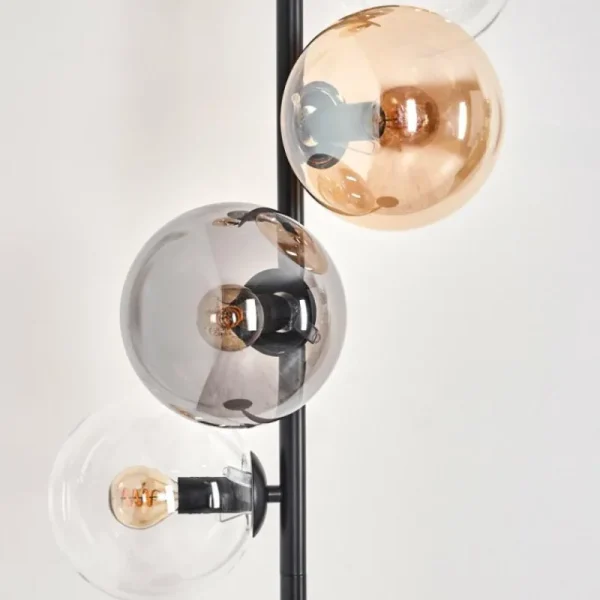 hofstein Lampadaire - Verre 15 cm Gastor Ambre, Clair, Fumé, 6 lumières* Lampes Modernes