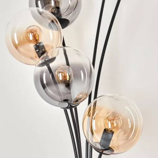 hofstein Lampadaire - Verre 15 cm Gastor Ambre, Clair, Fumé, 6 lumières* Lampes Modernes