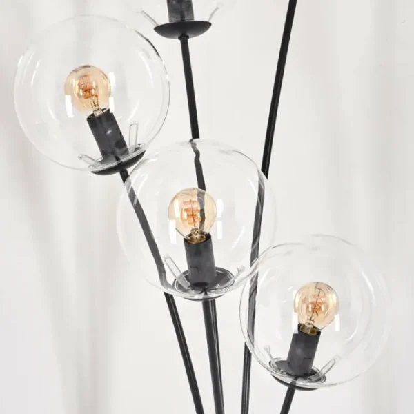hofstein Lampadaire - Verre 15 cm Gastor Clair, 5 lumières* Lampes En Verre
