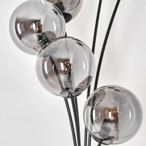 hofstein Lampadaire - Verre 15 cm Gastor Fumé, 6 lumières* Lampes Modernes