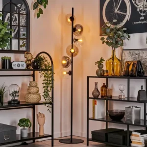 hofstein Lampadaire - Verre 15 cm Gastor Ambre, Clair, Fumé, 6 lumières* Lampes Modernes